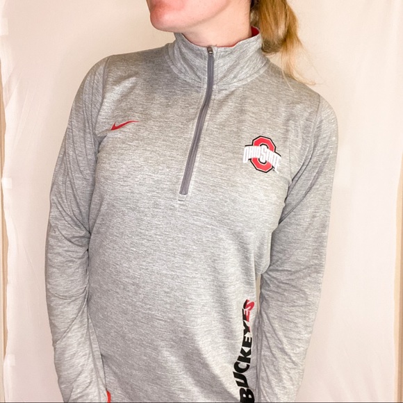 Nike Ohio State Buckeyes Dri-Fit quarter zip long-sleeve top, size medium - Picture 3 of 16